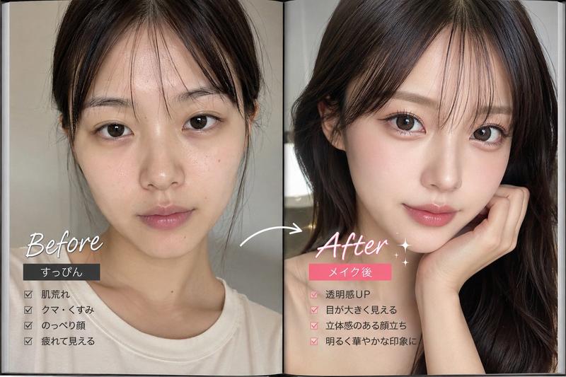 美妆前后对比杂志内页