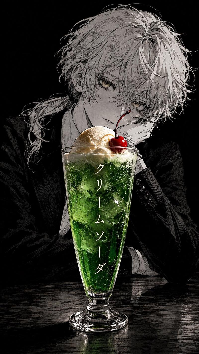 暗黑漫画风奶油苏打封面