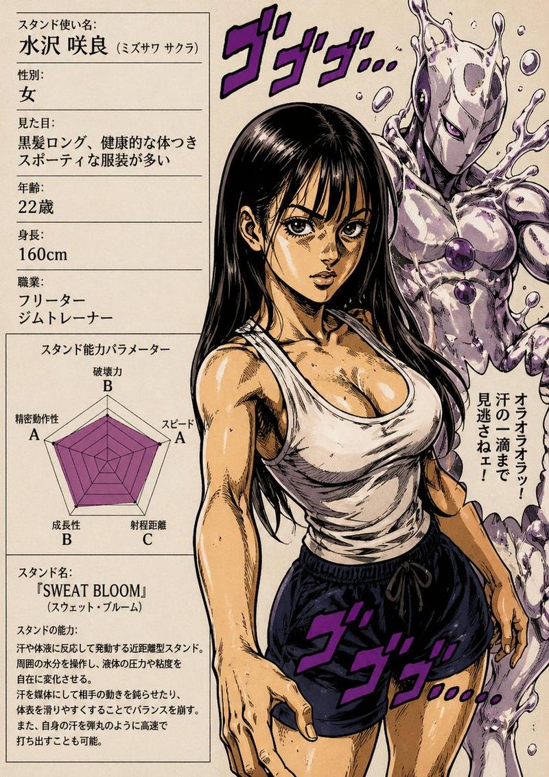 漫画风格替身使者个人资料页