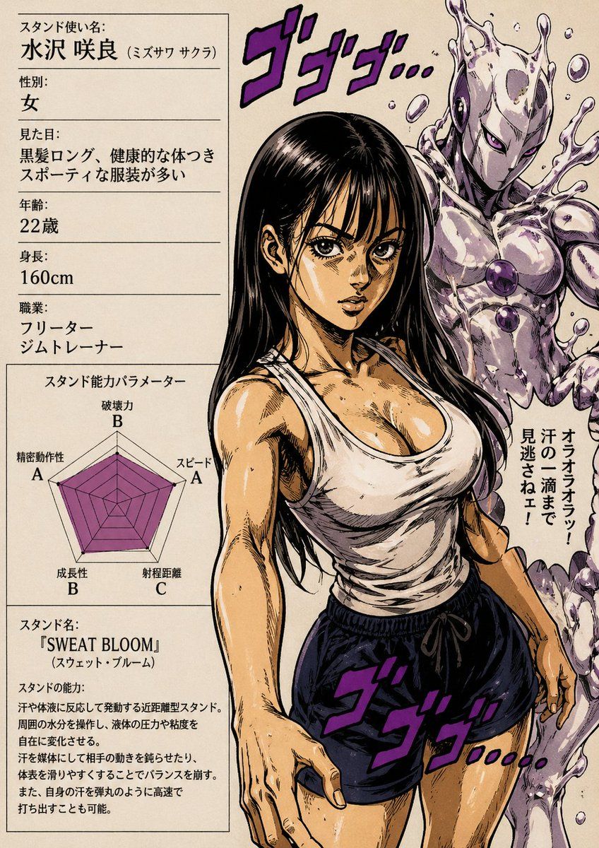漫画风格替身使者个人资料页