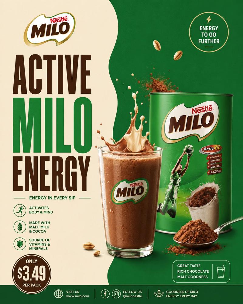 Milo 可可能量海报
