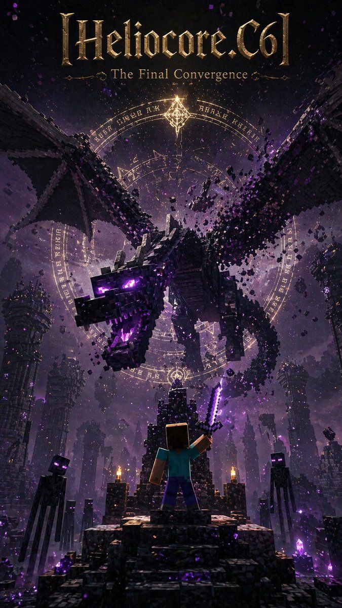 Minecraft 末影龙奇幻海报