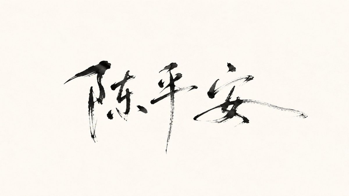 极简水墨书法签名