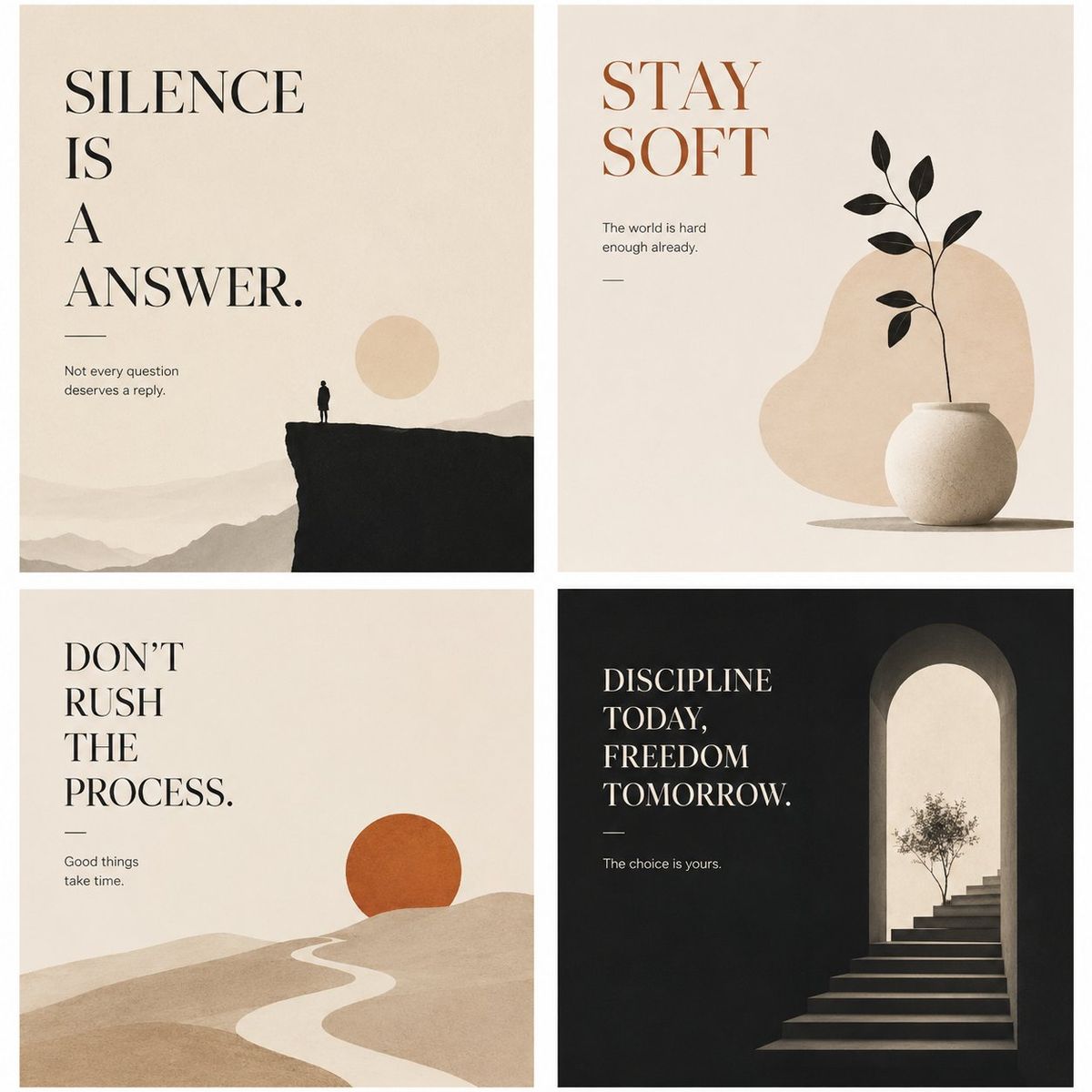 Minimalist Philosophical Poster Grid