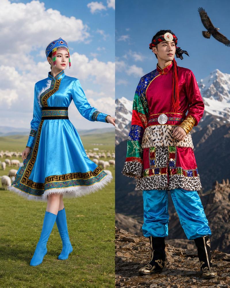 蒙古族传统服饰时尚大片