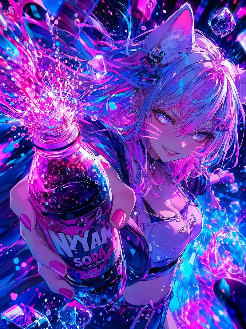 霓虹猫娘汽水广告