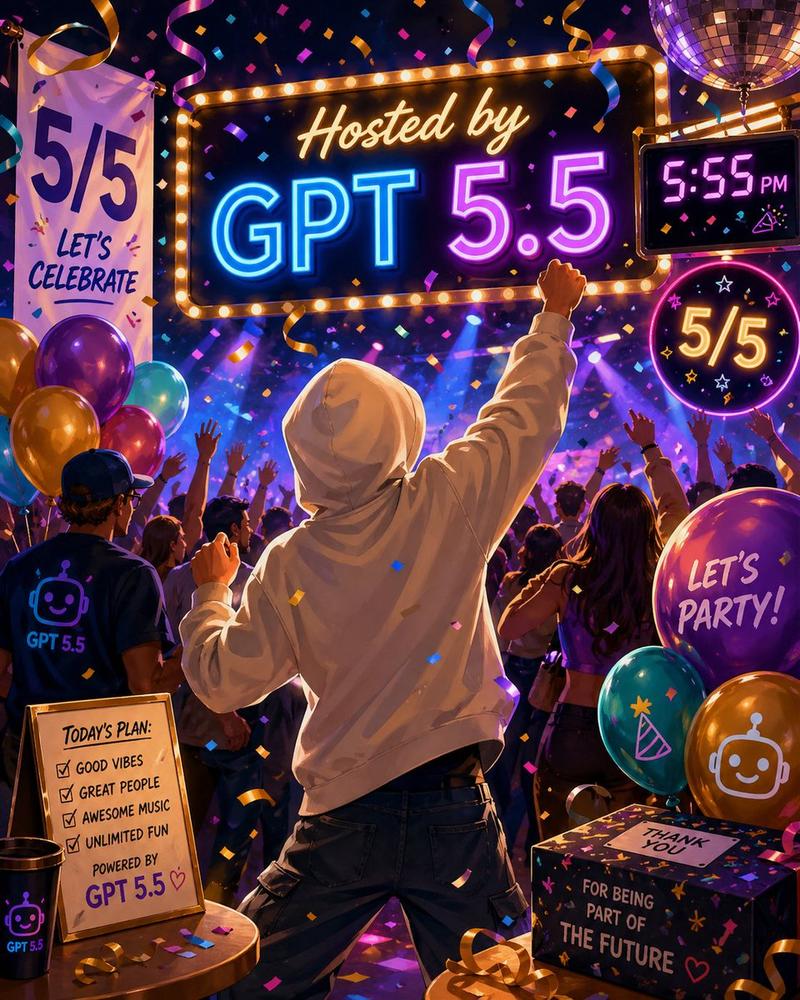 Neon GPT 5.5 庆祝派对