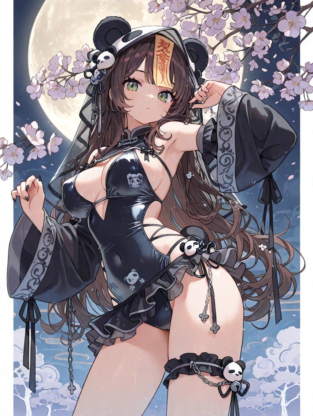 熊猫僵尸泳装动漫场景