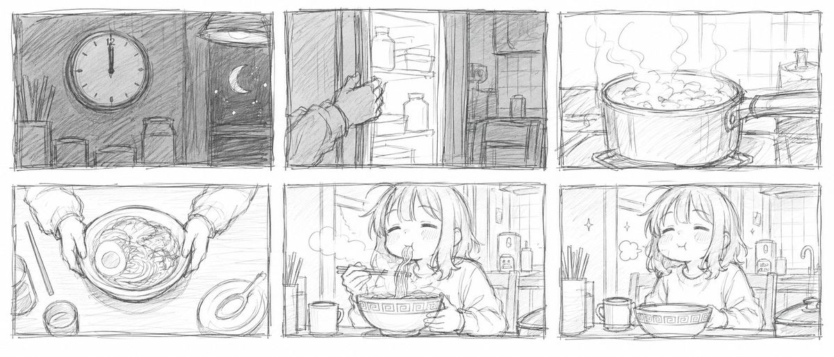 铅笔素描故事板草图