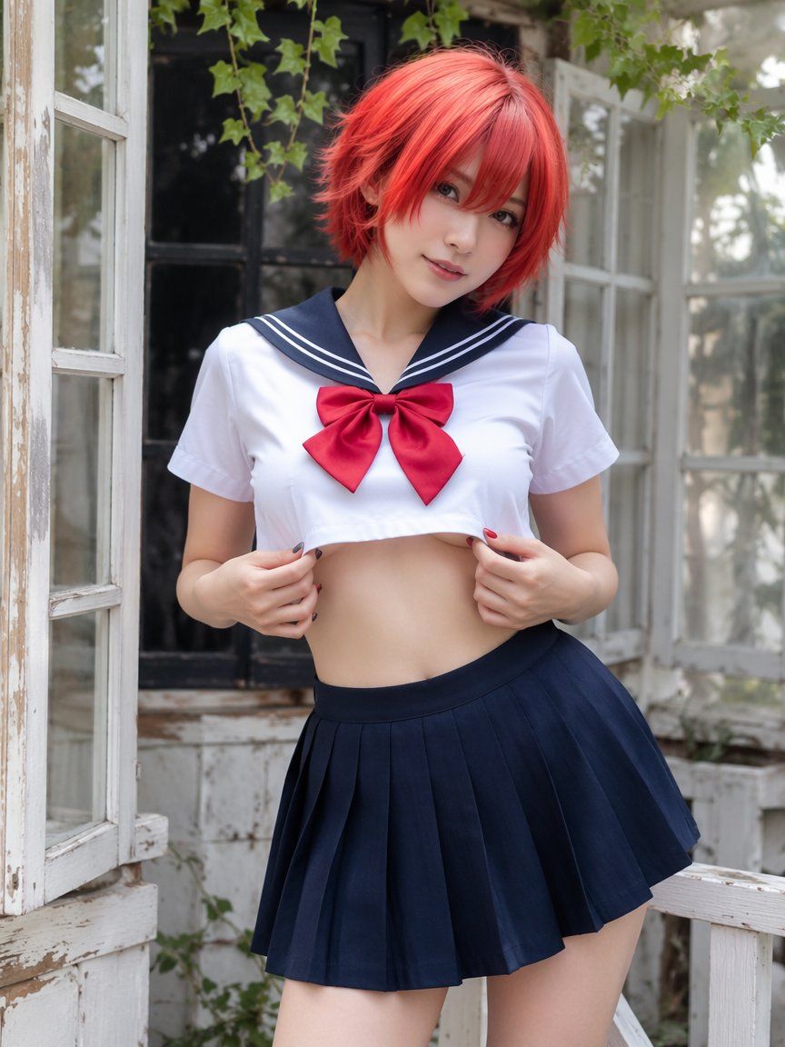 写实风格水手服 Cosplay 人像