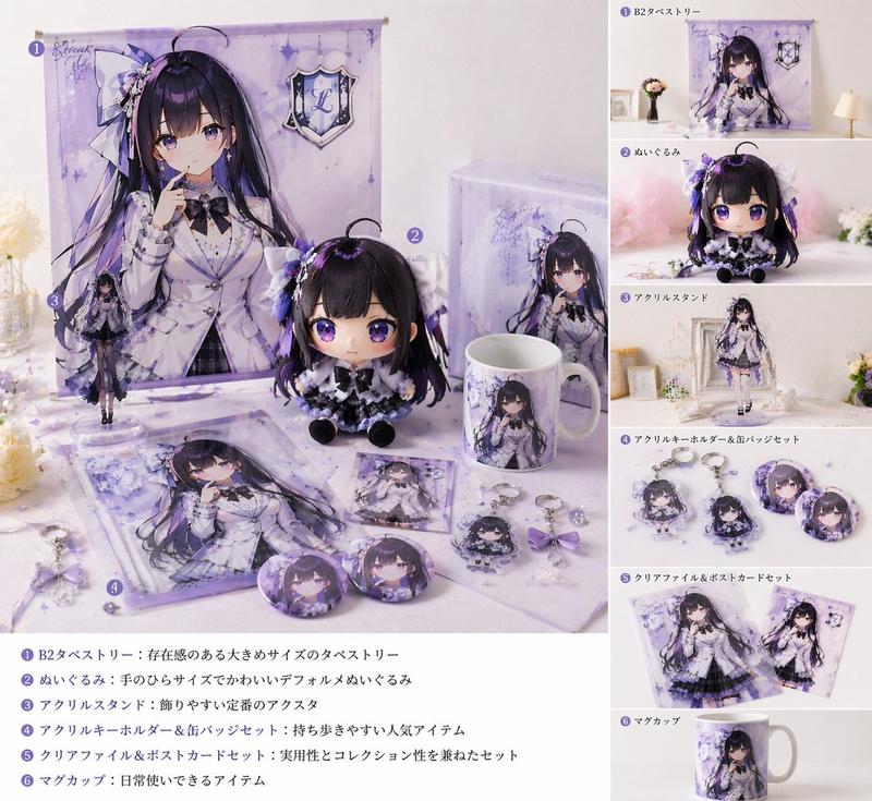逼真的 VTuber 周边商品样机