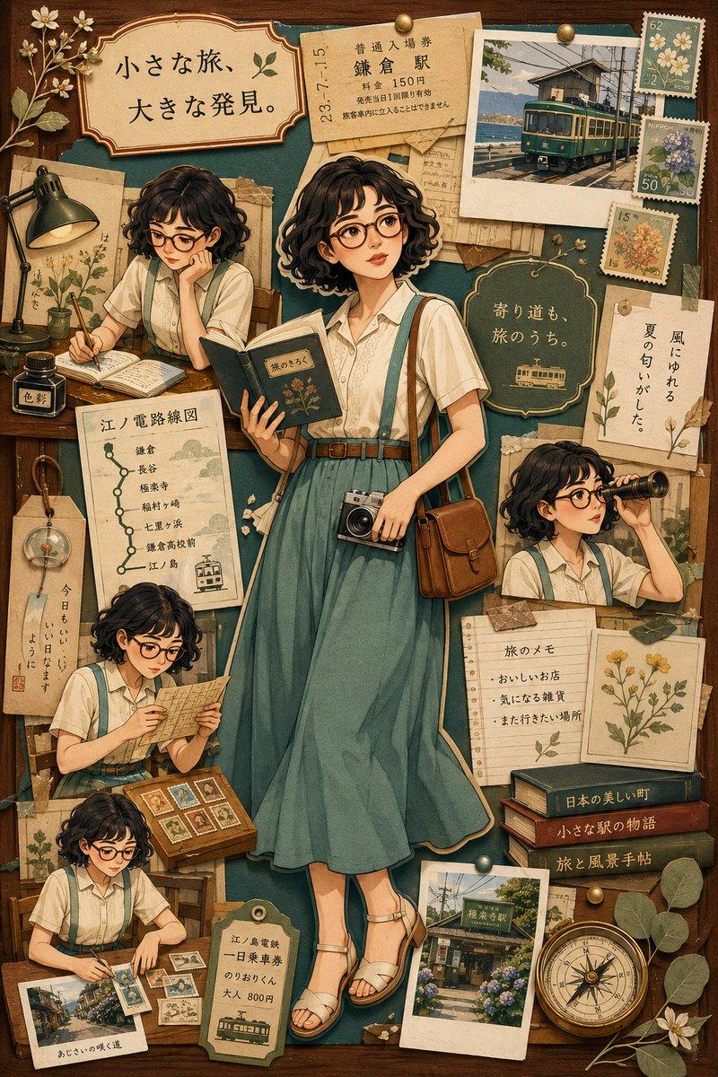 怀旧旅行拼贴剪贴簿