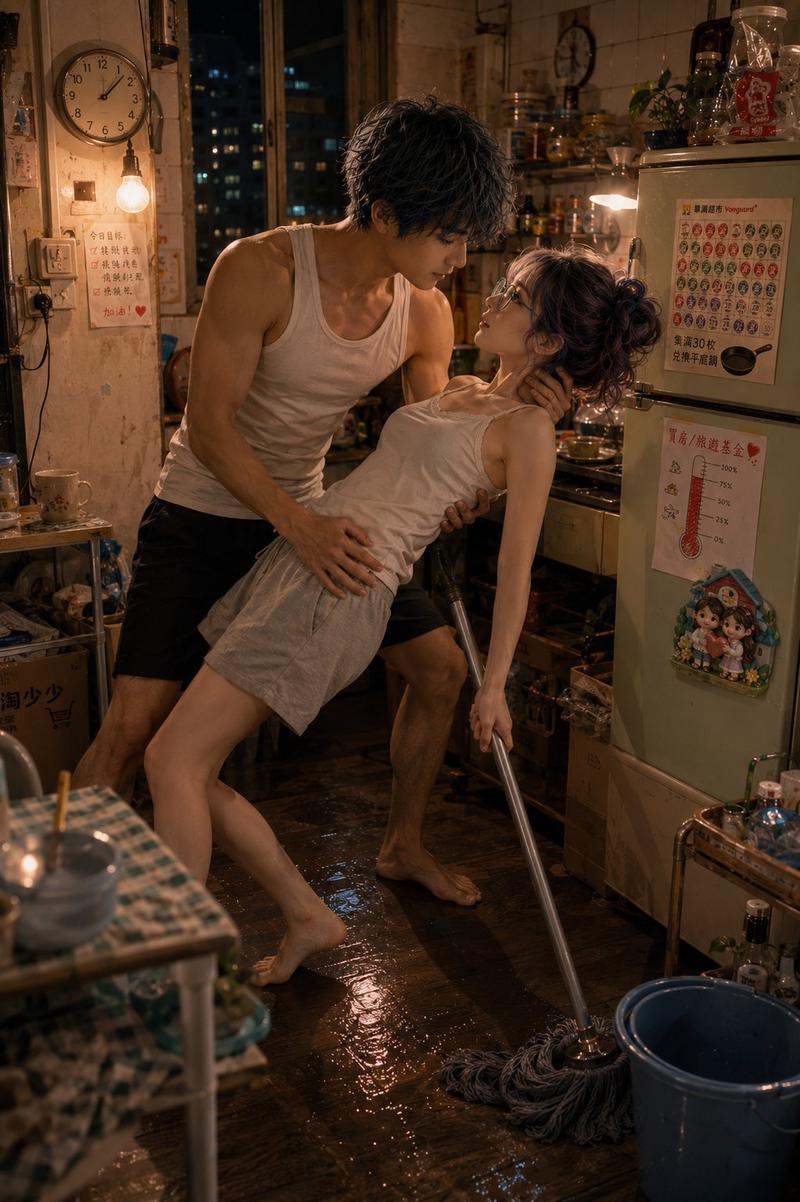 出租屋厨房里的浪漫滑倒瞬间