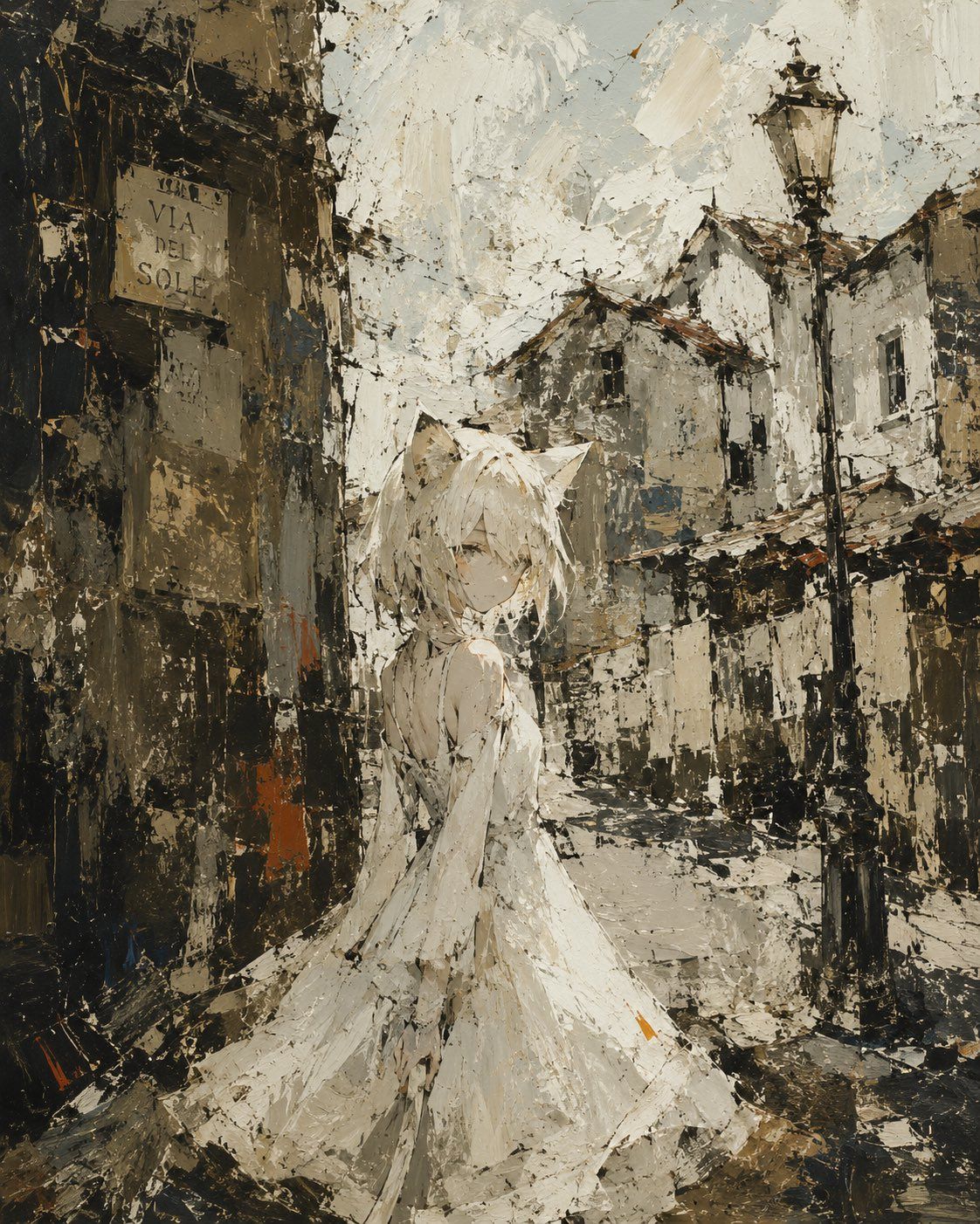 粗犷油画风格插画
