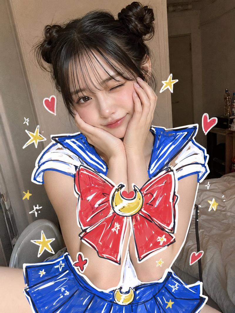 Sailor Moon Doodle Selfie