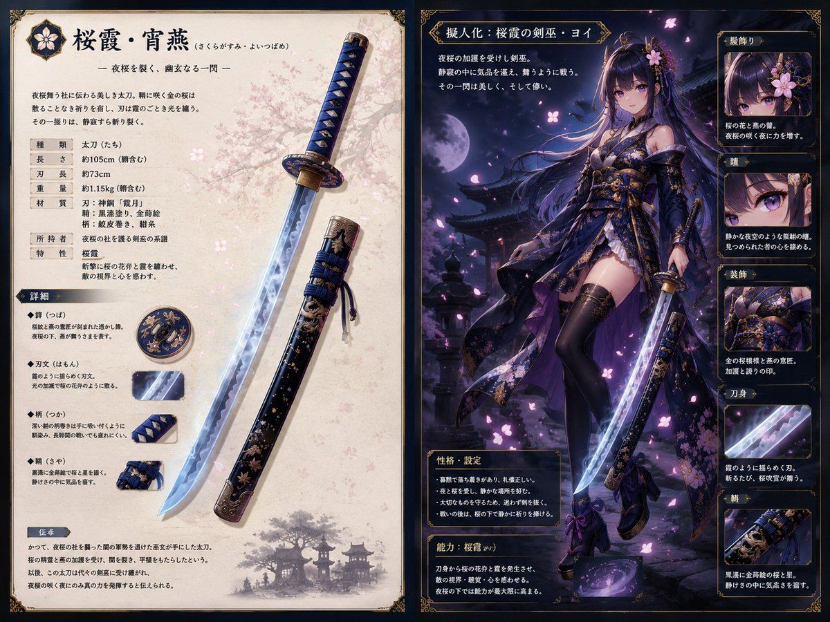 Sakura Katana 角色设定页
