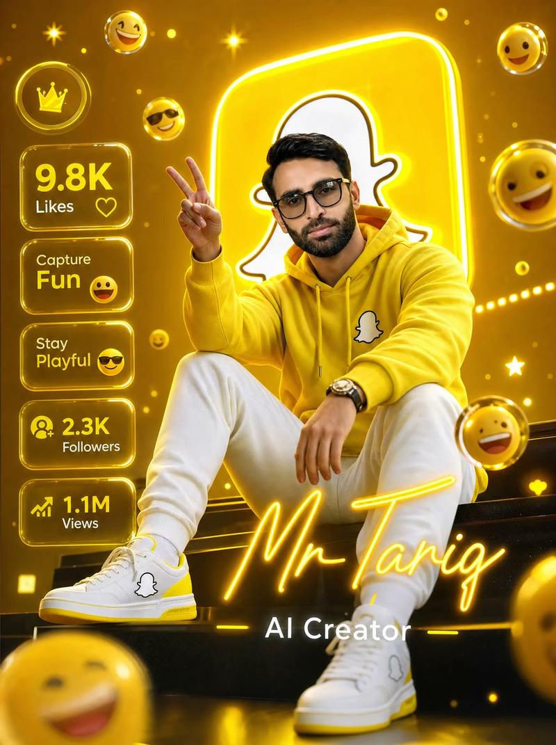 金色 Snapchat 创作者海报