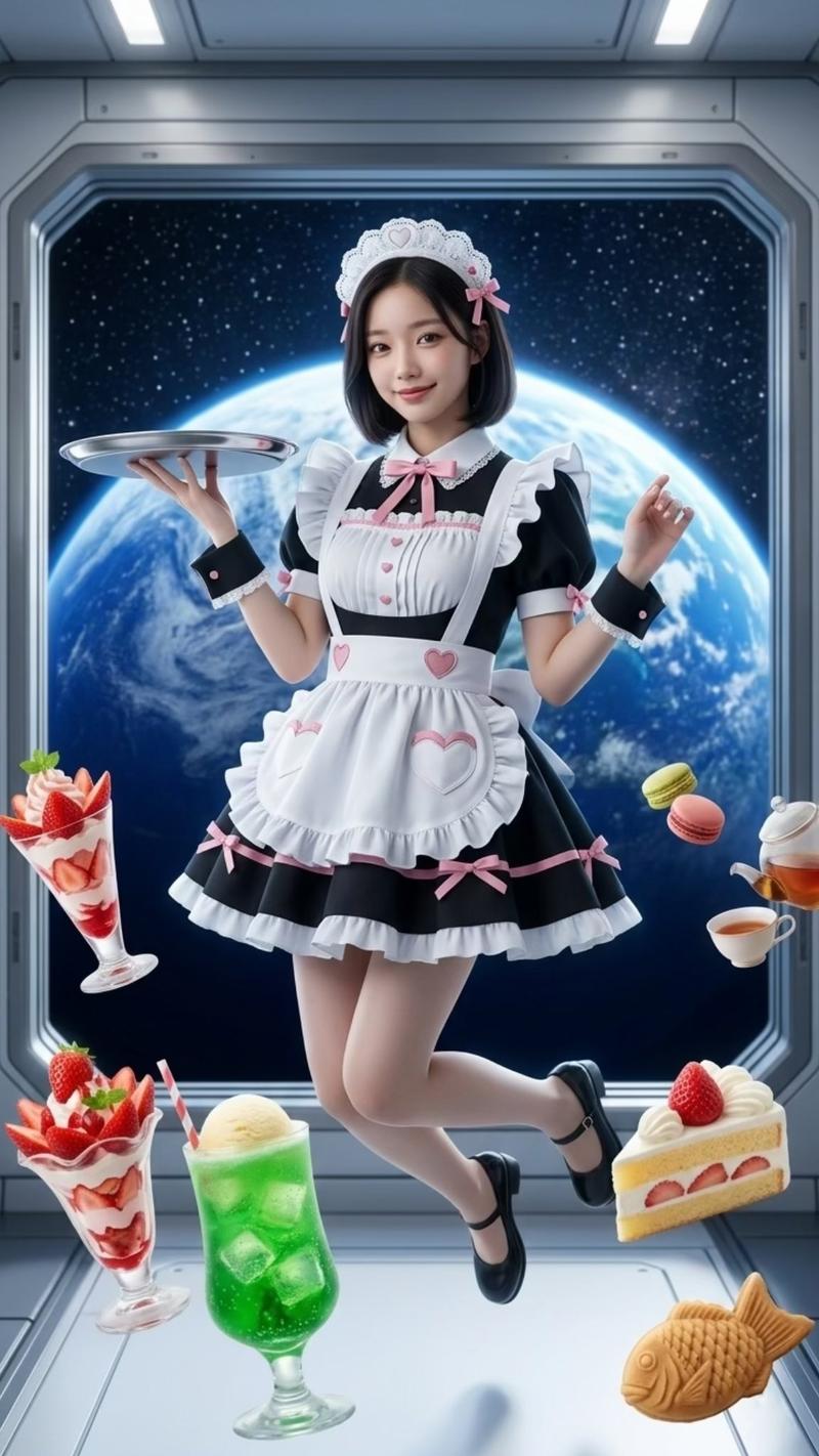 Zero-Gravity Space Maid Cafe Portrait