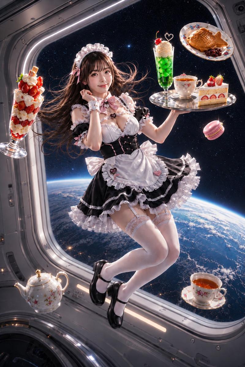 Zero-Gravity Space Station Maid Cafe