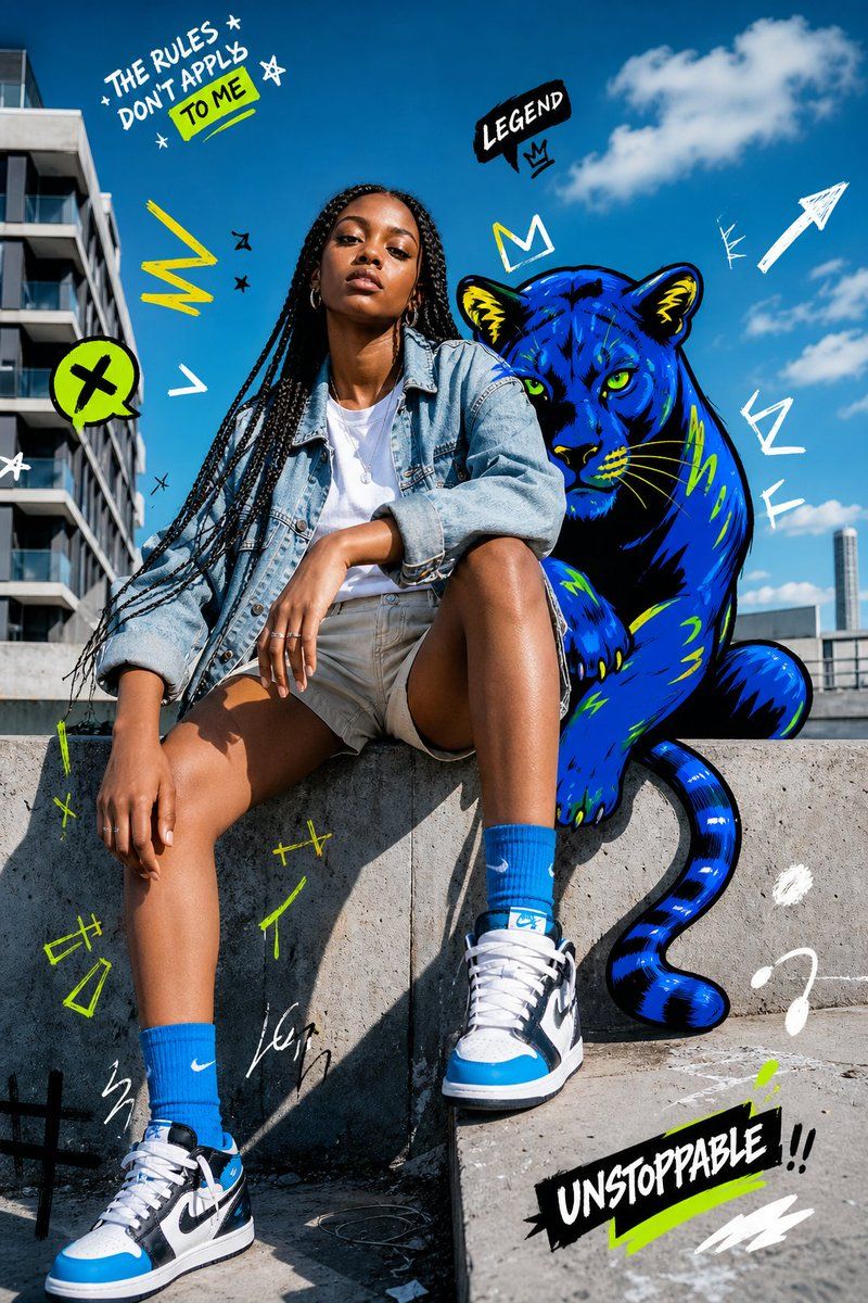 Street Fashion Panther Graffiti