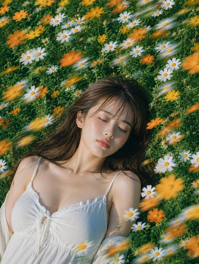 夏日花田人像