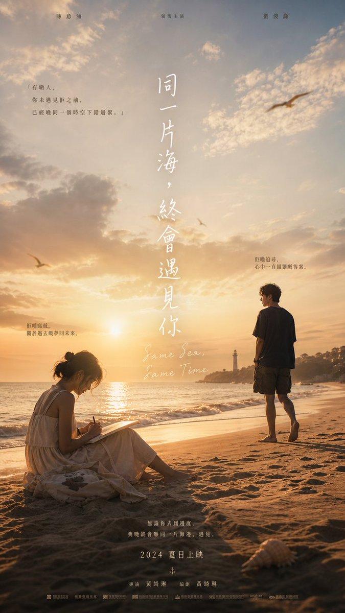 浪漫海滩日落电影海报