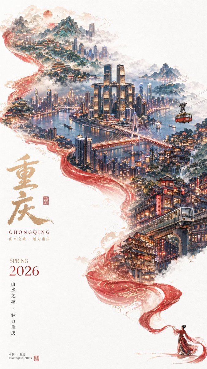 超现实城市风光旅行海报