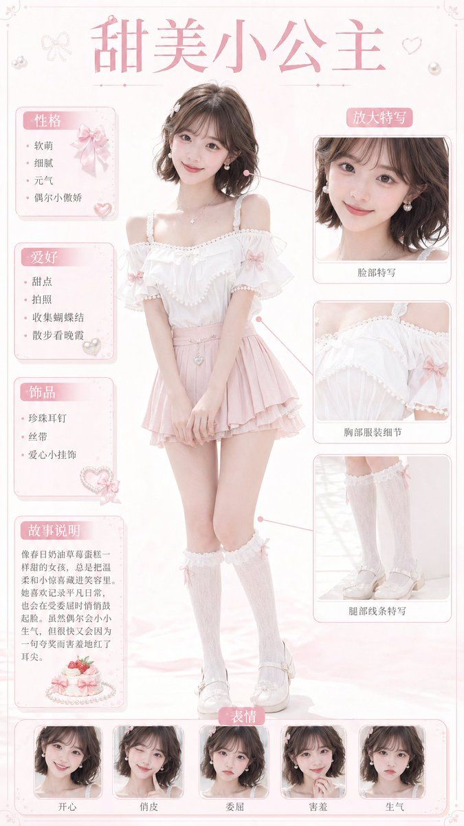 甜美小公主角色卡
