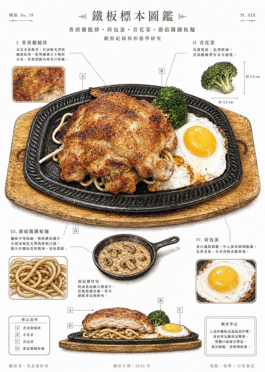 Vintage Teppan Meal Specimen Chart