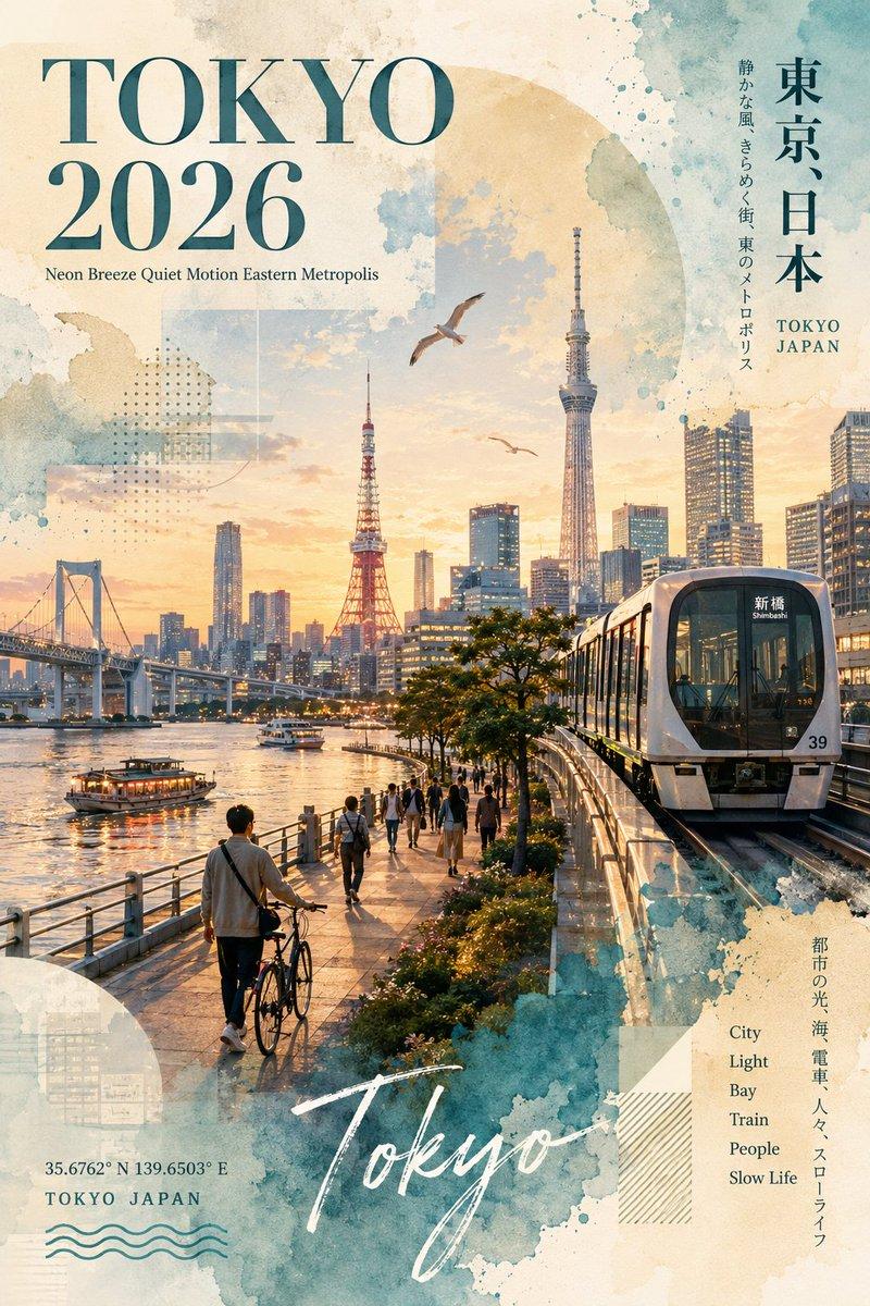 东京水彩风旅行海报