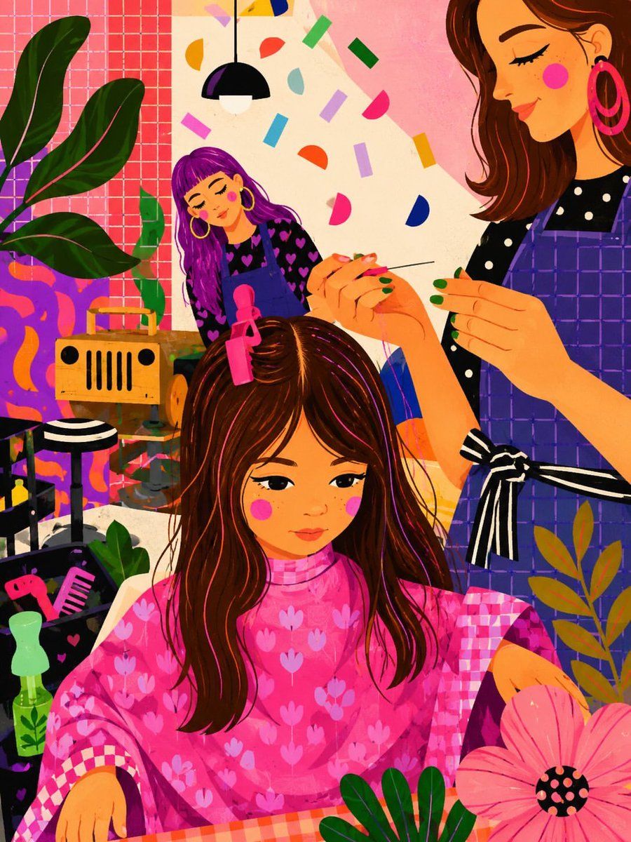 充满奇趣的沙龙与咖啡馆插画