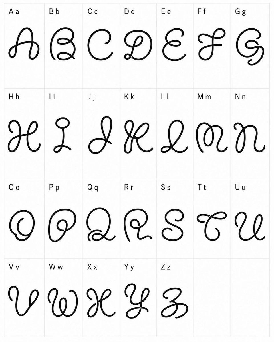 异想天开的连笔字母表字帖