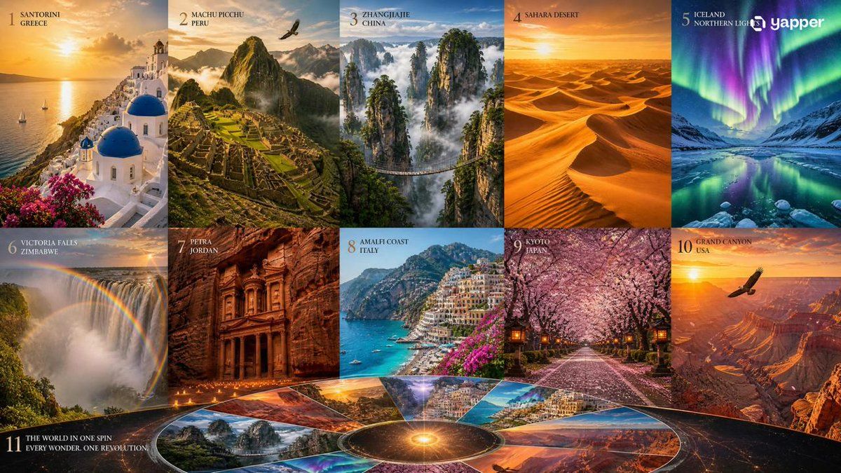 世界奇观旅行拼贴画