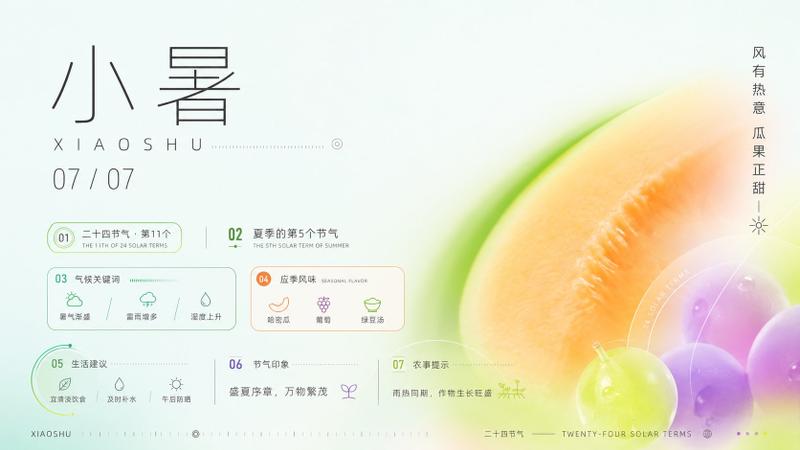 小暑节气信息图海报