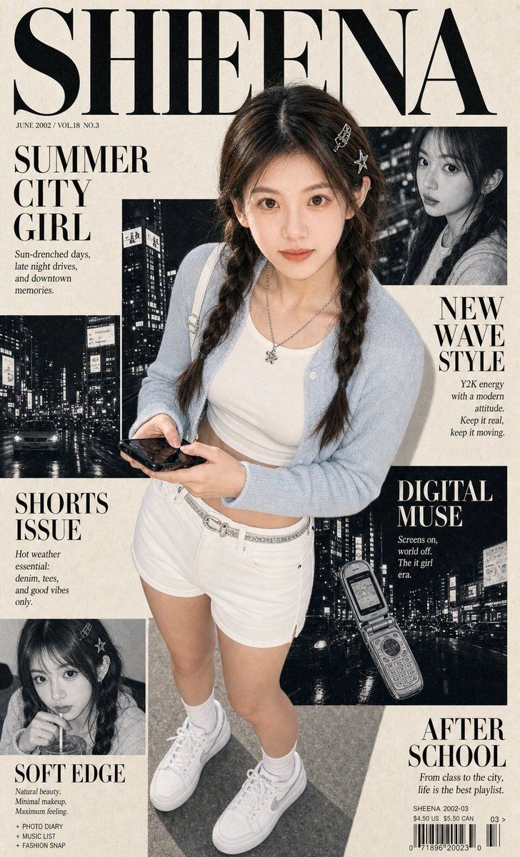 Y2K 城市女孩杂志封面