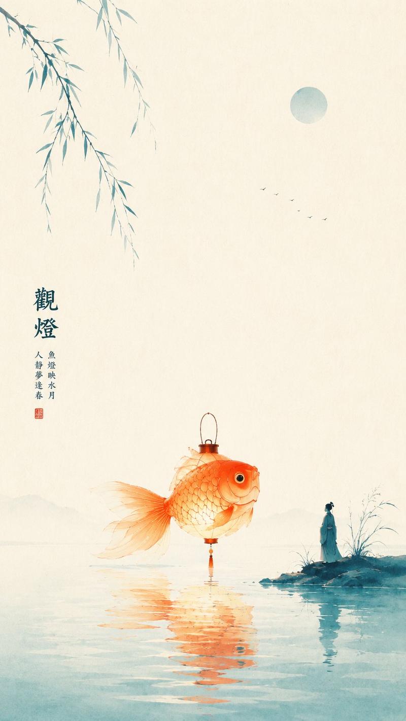东方禅意金鱼海报