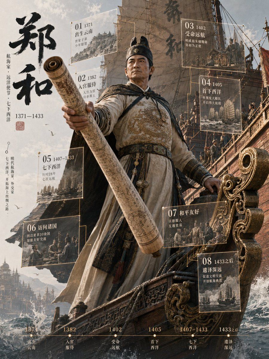 郑和 3D 历史档案海报
